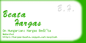 beata hargas business card